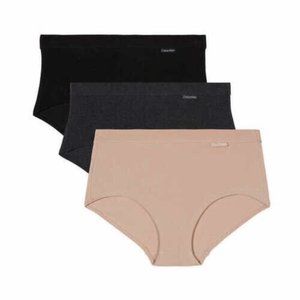 Calvin Klein Women's 3 Pack Modern Brief Panty Soft Cotton Stretch Fabric Small